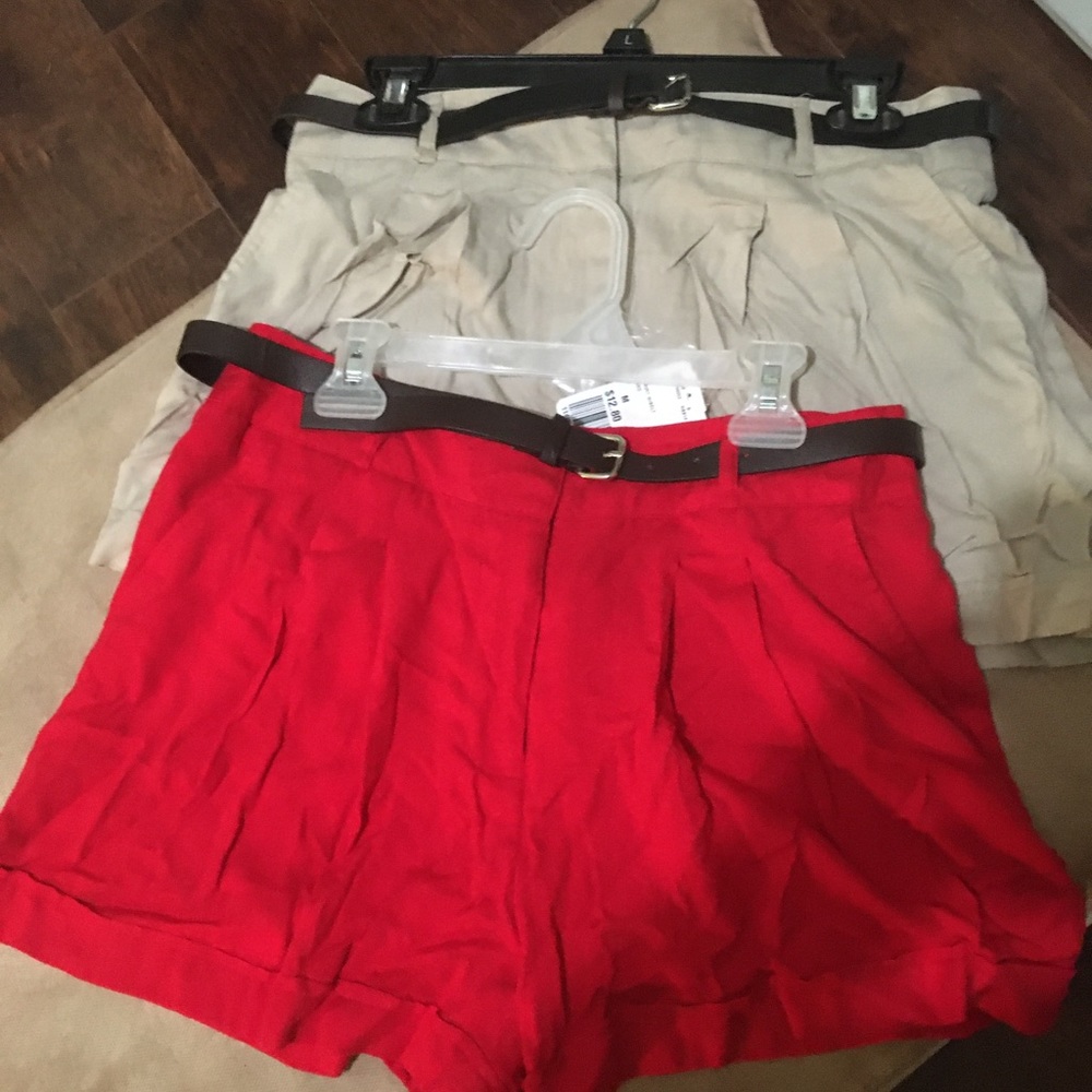 2 pair-Forever 21 high waisted shorts with belt